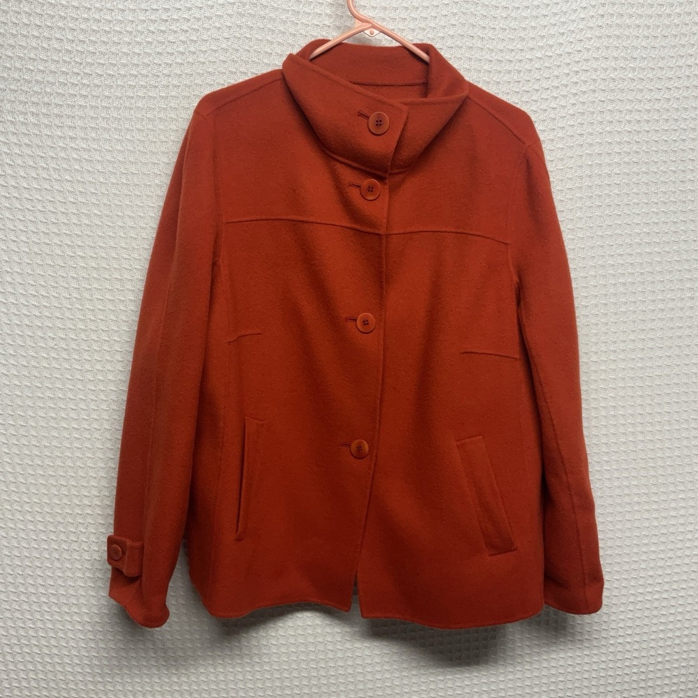 New Talbots Double Face Wing Collar Four Button Wool Nylon Jacket Blazer 18W